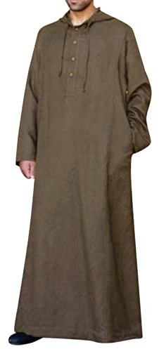 RUMAOZIA Abiti musulmani da uomo, abbigliamento da preghiera per uomini, Kaftan musulmano, Abaya da uomo, Robe da uomo a Dubai, Medio Oriente, etnico, Kandoura, stile saudita, Dishdasha, Arabo, Thobe
