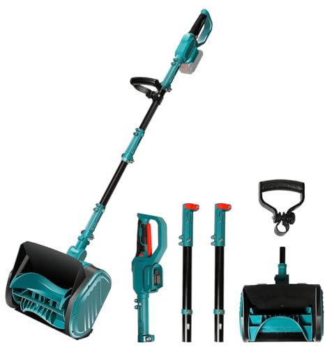 Spazzaneve a Batteria Senza Fili, 13 Pollici, 2200 Giri/Min, Con Batteria al Litio 1/2, 600 W, Regolabile in Altezza, Direzione Regolabile a 45° (Senza Batteria B)