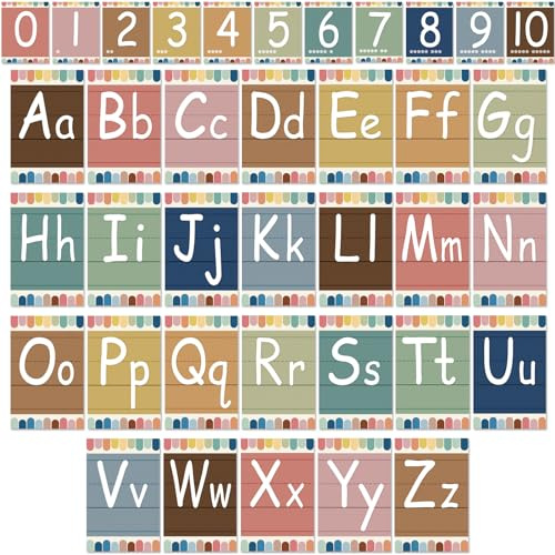 Lettres du tableau d'affichage – Poster de l'alphabet ABC pour décoration de salle de classe pour tout-petits – Poster en anglais pour chambre d'enfant, salle de classe primaire, décoration murale