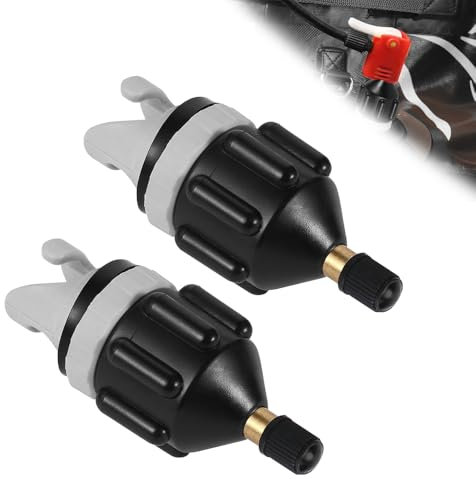 mizikuu 2 Stück SUP Pumpenadapter, Luftventiladapter Schlauchboote Adapter Kompressor Tragbarer SUP Ventiladapter Pumpe Kopf Stecker Luft Ventil Konverter für Paddelboard Aufblasbares Boot Ruderboot