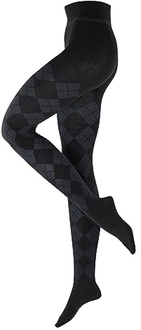 Burlington dam Strumpbyxor Elegant Essence W Ti bomull mönstrade 1 del, Grå Anthracite Melange 3081, 44-46