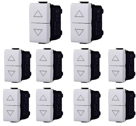gloca Set 10 Pulsanti Doppi Saliscendi 1P+1P 10A 250V Compatibili Con Serie Matix