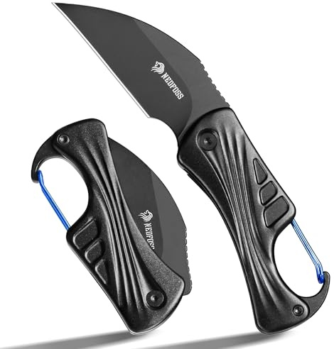 NedFoss FLAMINGO Klappmesser,D2 Stahl mini Taschenmesser mit Aluminiumgriff | 6cm Schlüsselanhänger Messer mit Karabiner & Liner Lock, EDC Messer für Alltag, Sammlung & Geschenk