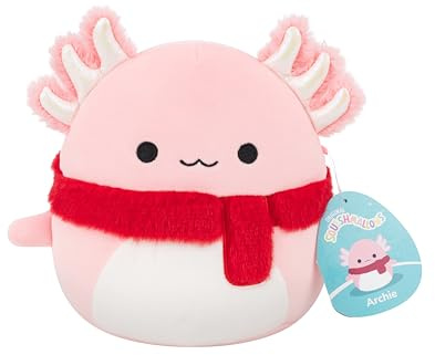 Squishmallows SQCR08560 - Archie der Axolotl mit Schal 19 cm, offizielles Jazwares Plüsch, superweiches Kuscheltier