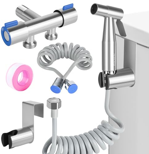 YHNDECO Ducha Bidet para Wc, Grifo Wc Higienico Inoxidable, Ducha Higienica para Mascotas con Manguera y Válvula de G1/2 Soporte, Ducha Inodoro, Grifo Inodoro, La Higiene Personal