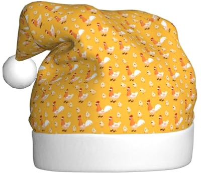 GUOLGP Gorro de Navidad con estampado de pollito, gorro de Papá Noel, celebraciones, unisex, accesorio de disfraz de fiesta de Navidad