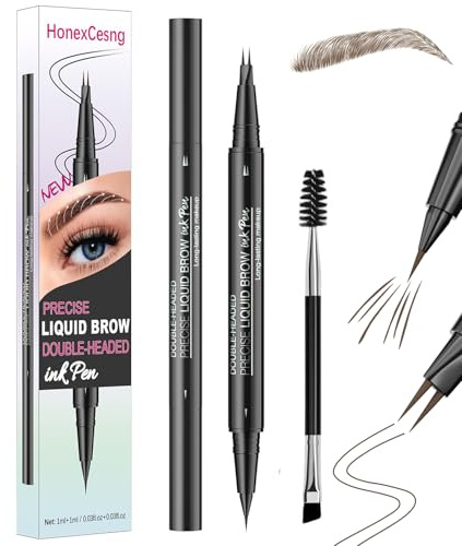 Crayon Sourcil 2-en-1 | Effet Microblading Naturel | Feutre Sourcil Waterproof & Tenue 24h | 2 Pointes + Pointe Précise | Teintes Naturelles