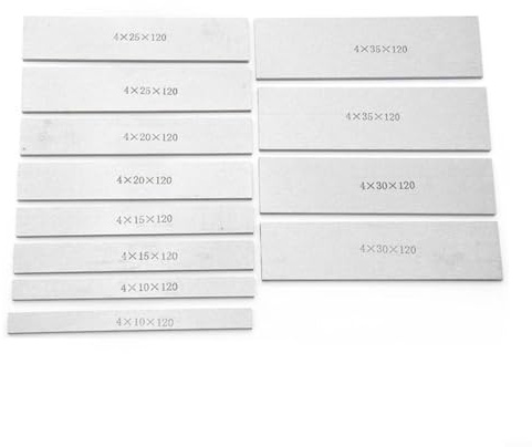 Lot de 12 blocs parallèles en acier allié 120 mm × 10-35 mm pour fraiseuse, tour et mandrin, argent