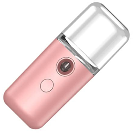 Eminchu Pulverizador de Niebla Facial Nano, Humidificador Facial de Agua Portátil Mini USB para Hidratación, Adecuado para, Esposa, Hija, Material ABS (PINK)
