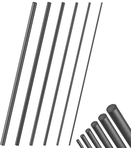 Abaodam 6-teiliges Set aus Massiven Carbonfaser-angelruten-reparaturstäben für Gebrochene Ruten, Baitcasting- Und Spinnruten, 2-teilige Verbindungsspitzen, 10 cm, für Süß- Und Salzwasser
