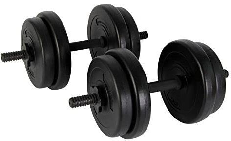 POWRX Kurzhantel (Paar) | 2er Set 20kg 30kg 40kg | Rutschsichere, gerändelte Griffe | Hantelset mit Sternverschluss (2 x 9 kg)