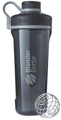 BlenderBottle Radian Tritan Trinkflasche mit BlenderBall, geeignet als Eiweiß Shaker, Protein Shaker, Wasserflasche, BPA frei, skaliert bis 700 ml, Fassungsvermögen 940 ml, schwarz