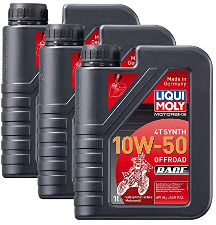 3x LIQUI MOLY 3051 Motorbike 4T Synth Motoröl Offroad Race 10W-50 1L
