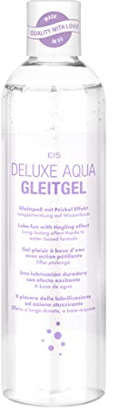 EIS Deluxe Aqua Lubricante | Gel lubricante a base de agua con efecto prolongado | Gel íntimo extra sensible para una sensación realista | Transparente | Gel de 300 ml para sexo y juguetes sexuales