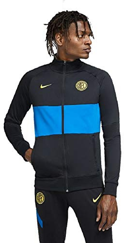Nike mäns INTER M NK I96 ANTHM TRK JKT sportjacka, svart/blå gnista/(tur gul) (ingen sponaway), XS