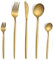 Pleafind posate oro 30 pezzi, posate acciaio inox 6 persone, set posate oro, posate dorate con coltello, forchetta, cucchiaio, lavabili in lavastoviglie