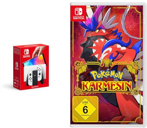 Nintendo Switch-Konsole (OLED-Modell) Weiß + Pokémon Karmesin Switch