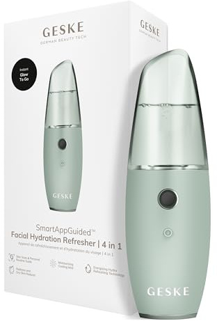 GESKE Facial Hydration Refresher | 4 in 1 Wasserzerstäuber | SmartAppGuided™ | Gesichtsdampfer | Wasserspray | Face Mister | Gesichtsreinigungsgerät | Sprühnebler