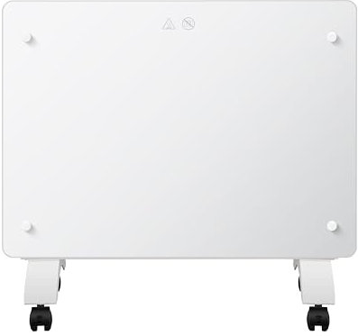 DONYER POWER 1000W Small Convector Heater, Ultra-thin Wall-mounted or Freestanding, Ultra-white Glass Panel