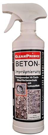 CleanPrince 500 ml betongutregnering | förseglad betong med lotuseffekt | ytbetonimpregnering