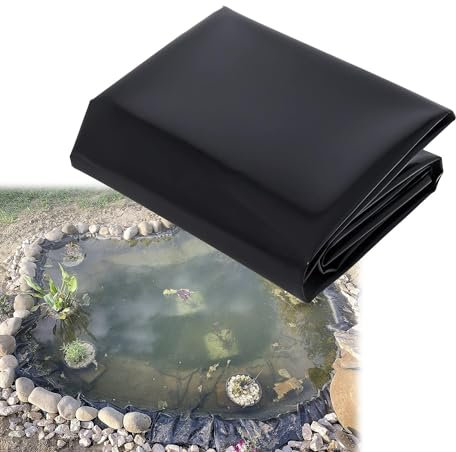 Teichfolie Gartenpoolmembran 1x3m 2x7m 4x4m 5x6m 6x25m 7.5x8m 11x18m große Fischteichfolie UV- und witterungsbeständig Teichplane für Bachlauf Teich Gartenteich ( Color : Schwarz , Größe : 8x25m/26x82