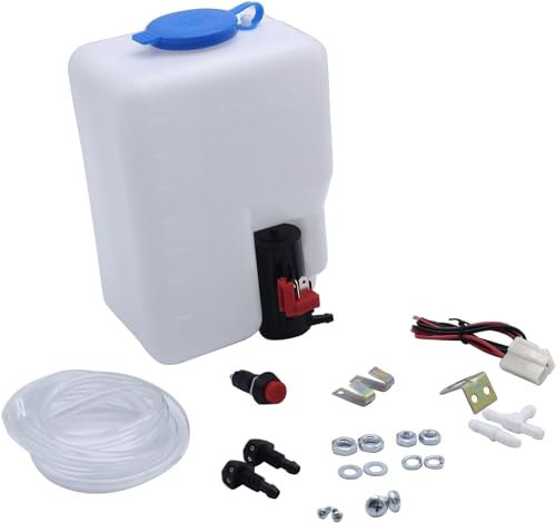 Universal 12V Windscreen Washer Bottle Kit Motor Pump Hose Jets Wiring Switch For VW Beetle Kit Classic Cars