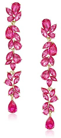 EVER FAITH Strass Art Deco Kronleuchter baumeln lange Ohrringe