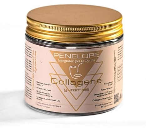 Collagene Verisol 2500 mg, Vitamina C, D Biotina gusto Fragola Arancio e Limone made in Italy 50 gommose per Pelle, Ossa e Articolazioni no glutine no lattosio no zuccheri aggiunti