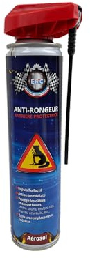 ERC - Spray Anti-Rongeurs Voiture | Répulsif Rats et Souris | Protection Câbles, Caoutchoucs, Durites | Action Immédiate | Répulsif Olfactif pour Garage, Grenier, Moteur, Bateau | Aérosol 300ML