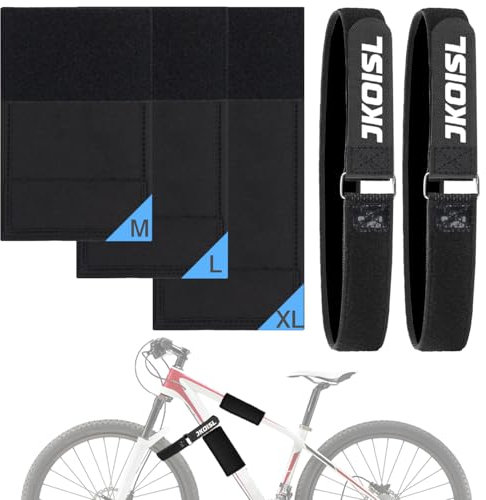 JKOISL Protezione per Telaio della Bicicletta Elettrica 18 22 25CM+ Cinghie per Portabiciclette Cinghie 65CM, Accessori di Protezione per Il Trasporto di Biciclette per Bici da Trekking e Fuoristrada