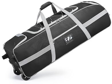 Cxinesbag Football Bag 35 with Wheels - Football Gear Bag Heavy-Duty Rolling Equipment Bag for Team Sports, Multi-Pocket Duffle for Soccer, Baseball, Youth & Adult Athletes