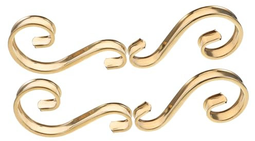 CIYODO 4pcs Stainless Steel Gate Decorations S-Shape Flower Accessories for Outdoor Fence Railing Gold
