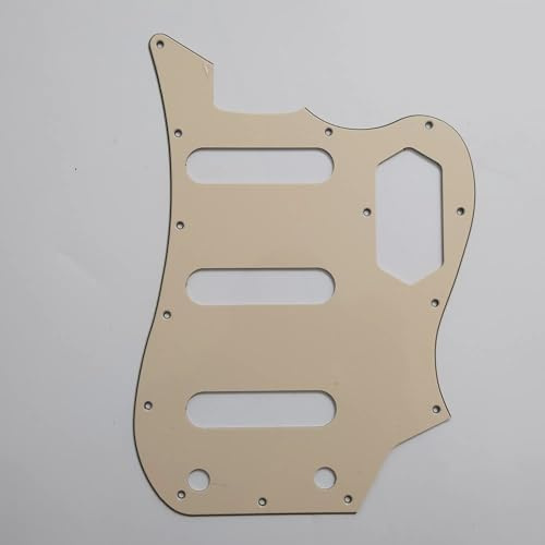 VI Bassgitarren-Schlagbrett, kompatibel mit Fender VI Bass-Modellen, mehrfarbige Schlagplatte mit Befestigungsschrauben für Anpassung und Schutz (Beige)