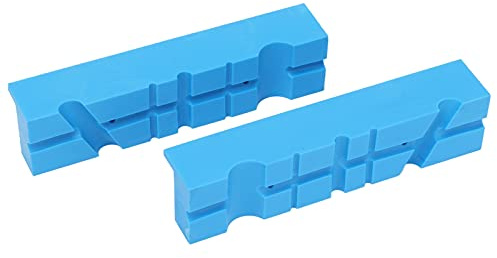 Srliya 2Pcs Vise Jaw ABS 5.5in Magnetic Vice Protective Grooved Cover Pad Set Kit for Clamping