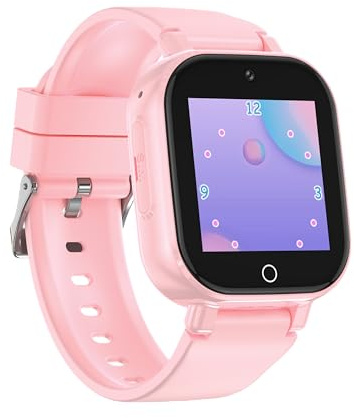 Alutoria Montre Connectée Enfant-Smartwatch avec 4G GPS et Appel Vidéo Chat SOS Jeux Mode Classe Podomètre Réveil- Montre Enfants pour Filles Garçons 5-13 Ans Rose