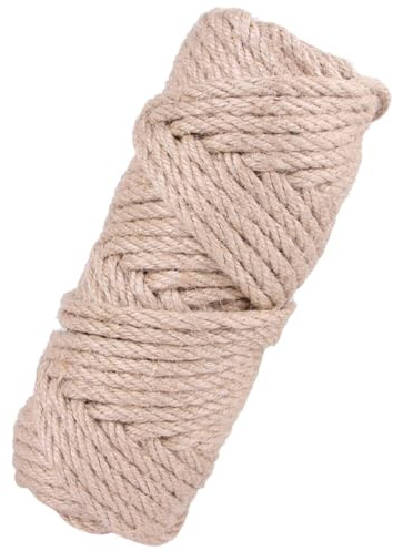 Toddmomy Wear-resistant Sisal Cat Scratcher Rope Cuttable 4mm X 30m Natural Jute Twine for Home Supplies Replacement Cat Tree Accessory Suitable for Scratch Boards and Posts