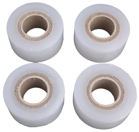 QOXEZY Cinta de injerto de polietileno elástica para cítricos, uvas, tomates y más, película de injerto de árbol blanco de 3 mm, eficiente y reutilizable (4 rollos)