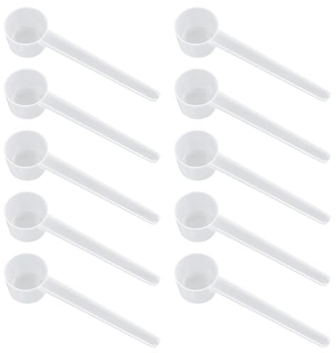 KSJEHW 10 Piezas Cuchara Medidora Gramos 5g y 10ml, Dosificador Creatina y Scoop Proteína, Cucharas Medidoras Transparentes con Escala de 2g, 3g y 4g para Polvos y Suplementos