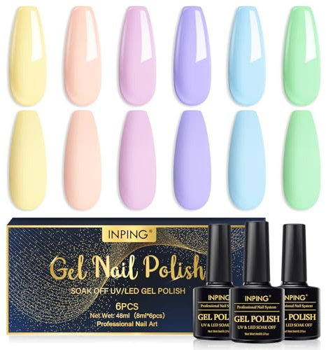 Esmalte Semipermanente 6 Color Pastel Pintauñas Semipermanente 8ML