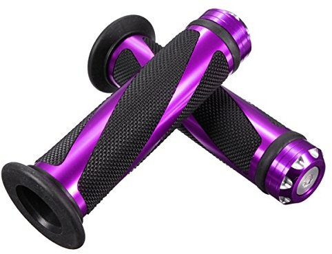 Alamor CNC Aluminium 7/8 Guidon Moto Poignées De Main en Caoutchouc-Violet