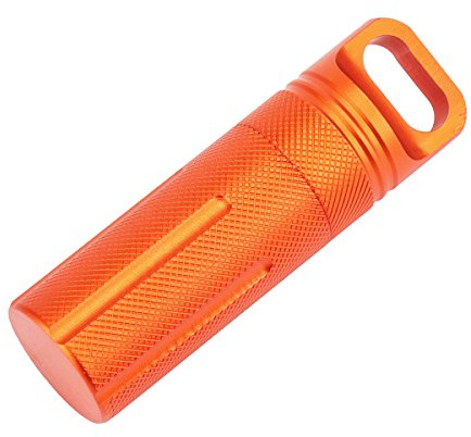 Zubehör-Behälter in Militärqualität, Outdoor-Survival-Case, wasserdicht, luftdicht, als Pillendose, Batteriebehälter, etc. 10 cm, 1 Stück Einheitsgröße Orange