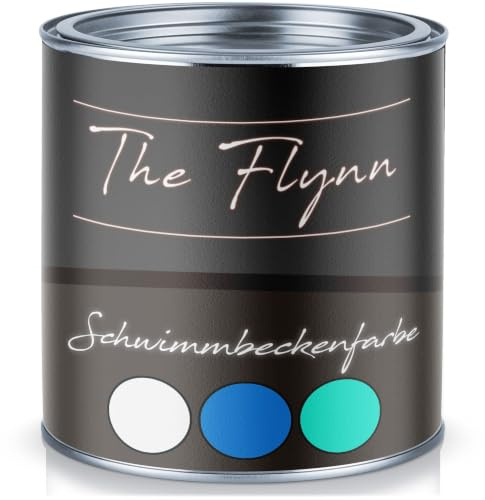 The Flynn Schwimmbeckenfarbe auserlesene Poolfarbe in Blau Weiß Grün Seegrün Grau Lichtgrau Anthrazitgrau Schwimmbad-Beschichtung Betonfarbe Teichfarbe (1 L, Weiß)