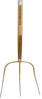 SHW-FIRE Streugabel - 3 Zinken-Gabel Gr. 30 x 30 cm, mit Schienenzwinge und robustem Eschenstiel. Ideale Heugabel