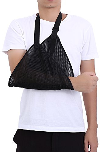 Élingue de bras disloquée, écharpe de bras bandage d'épaule écharpe d'épaule rembourrée avec boucle, immobilisateur d'épaule poignet coude bras élingue coude bandage ceinture de soutien(noir)