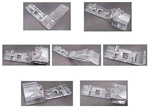 CKPSMS Marca-7 piedini trasparenti per taglia e cuci Compatibili/Sostitutivi per Pfaff Marca coverlock 3.0,4.0 Husqvarna Marca Huskylock S21,S25 SINGER Marca 14T948,14T957,14T967DC,14T968DC, 14T970C