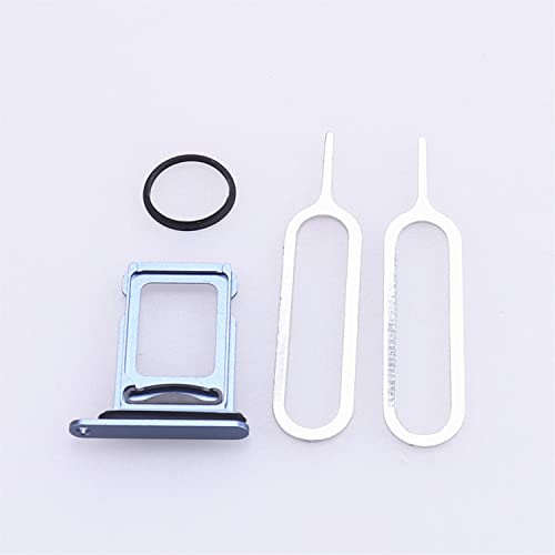 Für iPhone 14/14 Plus SIM-Kartenfach Slot Halter Ersatz, (Dual Card Version) mit wasserdichtem Gummidichtungsring + SIM-Kartenfach offener Auswurfstift Blau