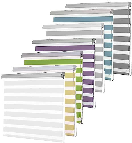 Tür Fenster Rollo 45 x 240 cm Doppelter Stoff, durchscheinend Vertikaljalousie für Babyzimmer mit Verstellbarer Kette für Tür und Fenster, Weiß
