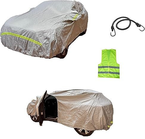 KOMPATIBEL MIT Tesla Model X Plaid HAGELSCHUTZ AUTOABDECKUNG Fleece wasserdichte Anti-Kratz-Abdeckung XXL 572X215X150CM MIT SEITLICHEM Reissverschluss