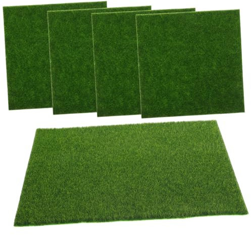 BESPORTBLE 5pcs Simulated Moss Lawn Artificial Grass Mini Garden Decoration Micro Landscape Fake Grass Turf for Garden Play Area