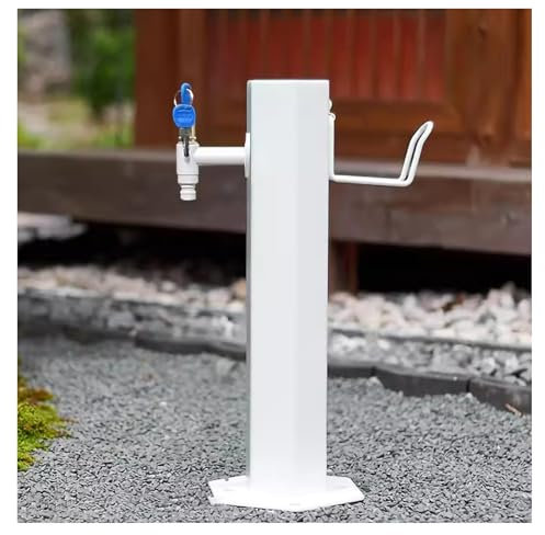 Edelstahl-Sechsecksäulen-Außenbrunnen-Gartenschlauchhalter mit Messinghahn, isolierte und frostsichere unabhängige Säule for den Gartenhof (Color : Style 3, Size : with Lock)